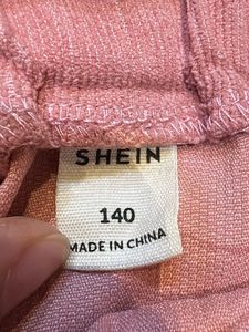 Pink Corduroy Button-Up Skirt with Belt