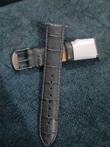 AQVA Black Leather Watch Strap 20mm