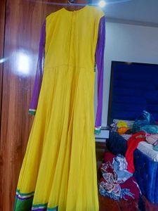 Elegant Yellow Anarkali Kurta Set