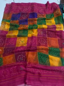 Vibrant Patchwork Saree