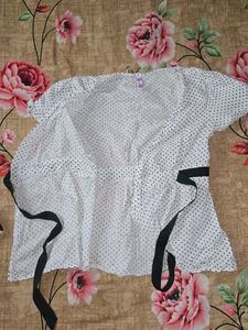 polka dot wrap top
