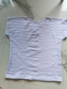 White Textured Sleeveless Top