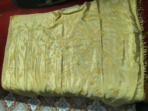 Beautiful Yellow Embroidered saree