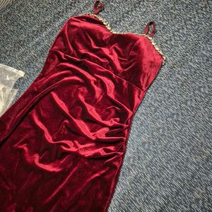 Elegant Velvet Strapless Gown