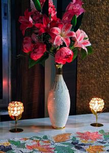 Floral Chini Beads Table Runner