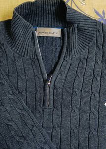 Grey Cable Knit Sweater