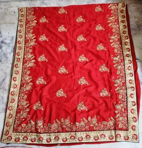 red and green colour combination saree