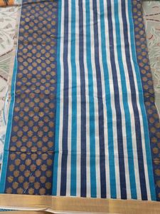 White Cotton Saree with floral design