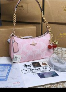 Coach Pink Monogram Shoulder Bag