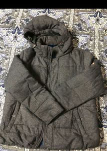 Men's Grey Hooded Puffer Jacket