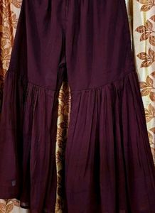 New Maroon Sharara Pant &amp; Shawl