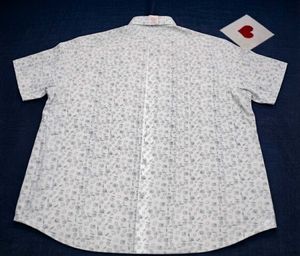 New Men's White Printed Casual Shirt