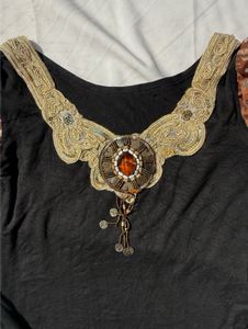 Y2K Embellished Black Top