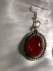 Red Gemstone Drop Earrings