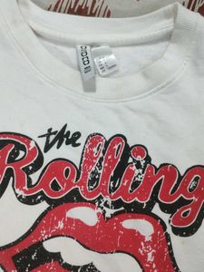 H&amp; M Rolling Stones Graphic Tee Wool Insid