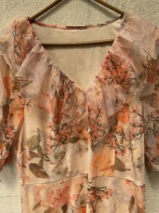 Floral Chiffon Midi Dress