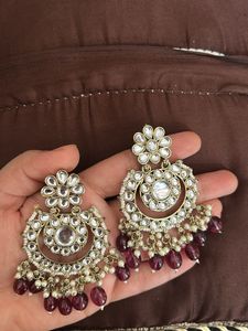 Elegant Kundan Chandbali Earrings