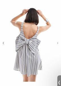 scoop neck dress with big back bow detail