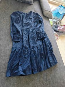 Navy Blue Tiered Midi Dress