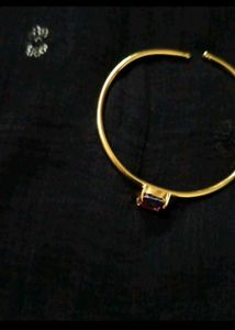 Gold Bangle Bracelet with Gemstone