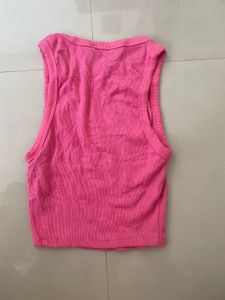 Zara Ribbed Pink Tank Top