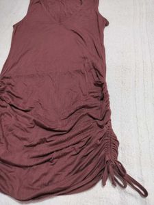 Ruched V-Neck Sleeveless Dress