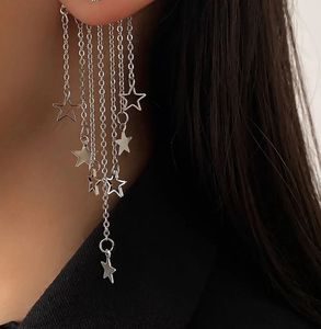 Chic Silver Star Dangle Earrings savana