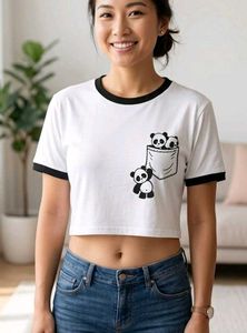 Cute Panda Pocket T-Shirt
