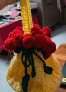 Handmade crochet minipouch, Crocheted Earphone or