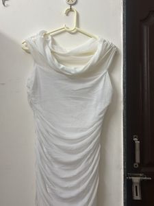 White mesh bodycon dress