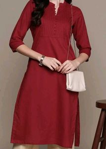 Maroon Cotton Kurta