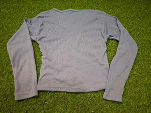 Ruched V-Neck Long Sleeve Top