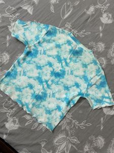 Blue Tie-Dye Cropped T-Shirt