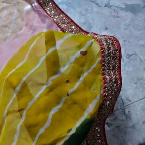 Vibrant Tie-Dye Saree