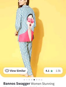(Bannos Swagger 😎)Blue Striped Pyjama Set