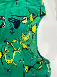 Green Printed Kurta