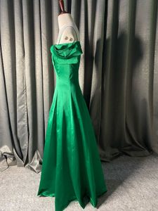 Elegant Off-Shoulder Green Gown