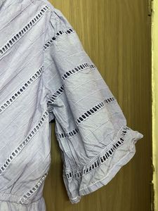 Beanded pure cotton Lavender Dress for L and xl