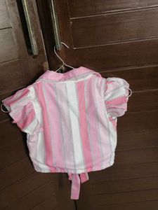 Baby Divas Girl Pink Striped Co-ord Set