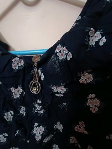 Frilly Navy Blue Frock For 7-8 Yo Girl