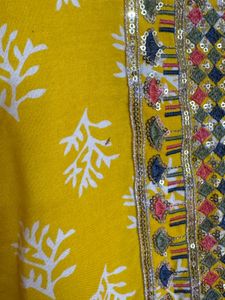 Vibrant Yellow Printed Kurta