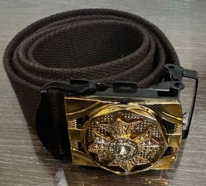 Stylish Brown Leather Belt &amp; Watch Set