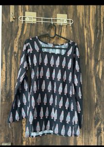 Black Printed Kurta