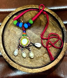 Boho Mirror & Shell Pendant Necklace
