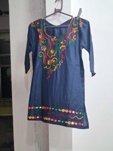 Embroidered Kurta with Mirror Work