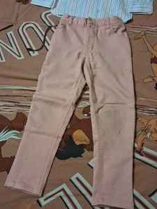 Boy's Striped Kurta and Peach Pants Set