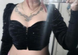 Black Velvet Corset Top