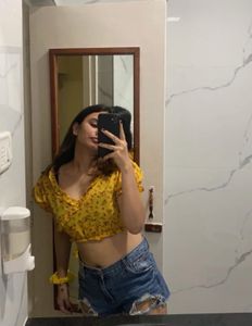 Cute Yellow Floral Cropped Top