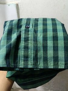Men's Green Plaid Slim Fit Shirt