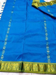 Beautiful Blue Paisley Silk Saree